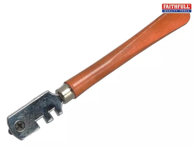 Faithfull 6-Wheel Glasscutter Tungsten Carbide Wood Handle