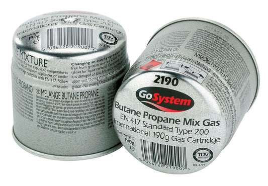 GoSystem Butane & Propane Gas Cylinder 190g Pierceable