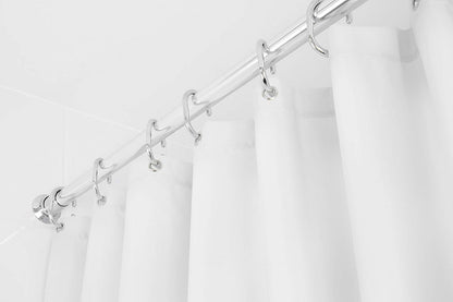 Croydex Shower Curtain Cling-Resistant Textile Plain White