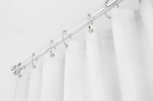 Croydex Shower Curtain Cling-Resistant Textile Plain White