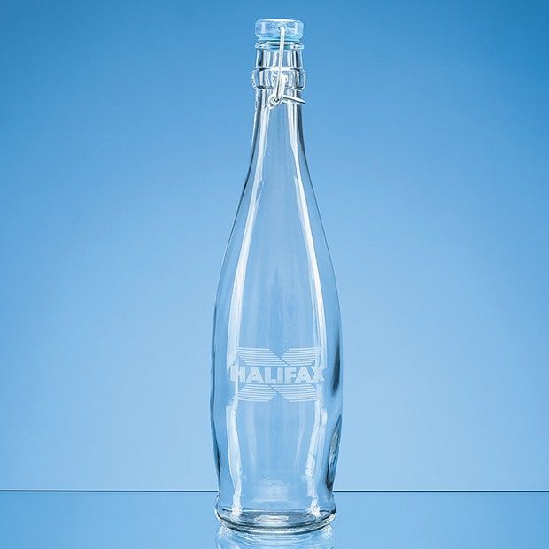 Crystal Galleries 1ltr Blue Cap Swing Top Bottle