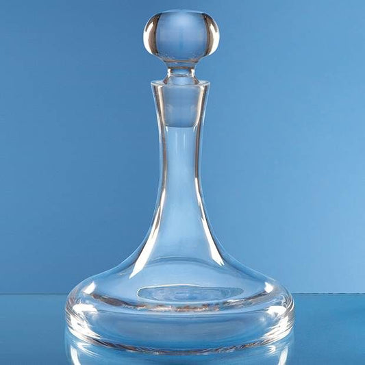 Crystal Galleries 0.75ltr Handmade Plain Ships Decanter