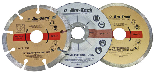 Amtech 3Pc Diamond & Cut Off blade set