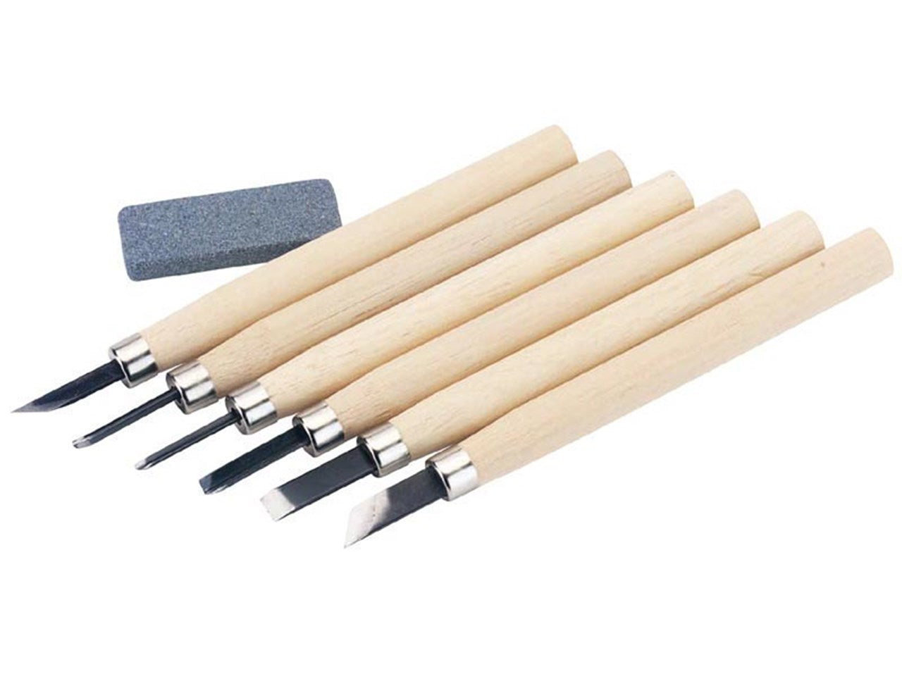 Draper 7 Piece Wood Carving Set with Sharpening Stone