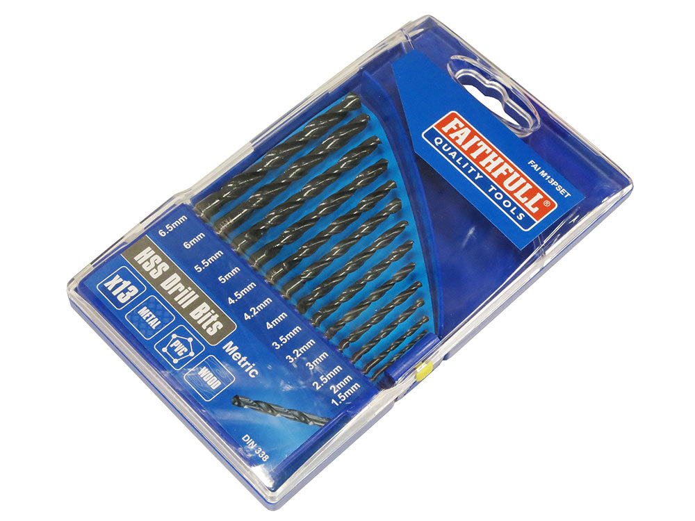 Faithfull HSS Drill Set (x13) 1.5 - 6.5mm