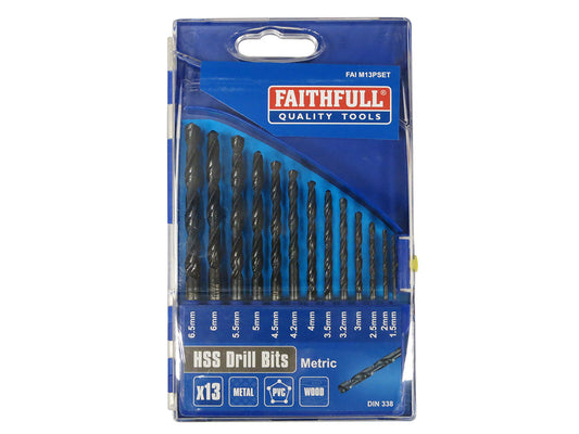 Faithfull HSS Drill Set (x13) 1.5 - 6.5mm