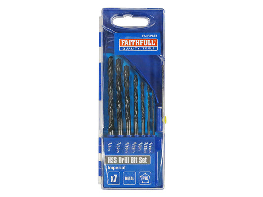Faithfull HSS Drill Set (x7) 1/16"- 1/4"
