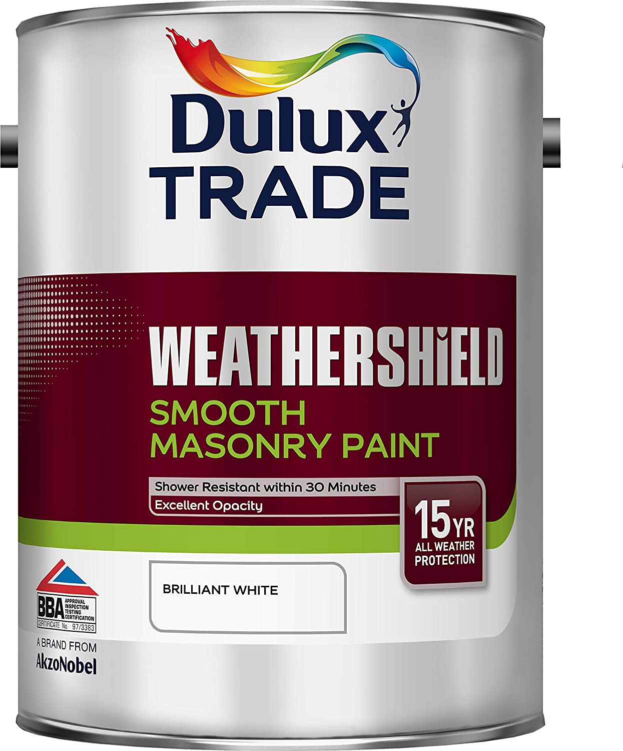 Dulux Weathershield Smooth Masonry Brilliant White 5 Litre