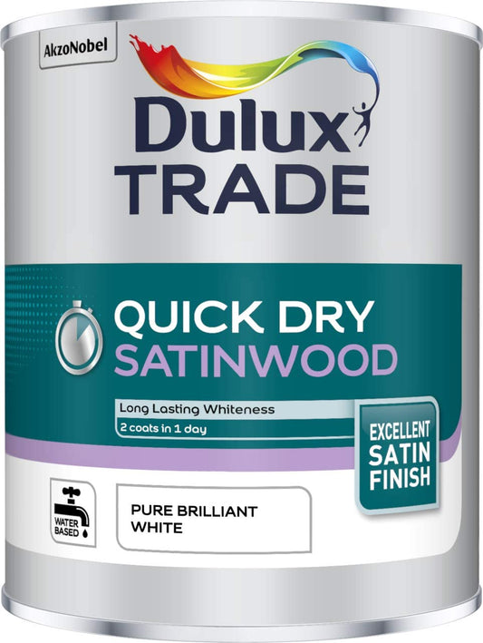 Dulux Quick Dry Satinwood Pure Brilliant White 1 Litre