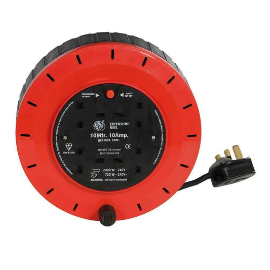 SMJ Electrical 10A 4-Socket Cable Reel with 10m Cable