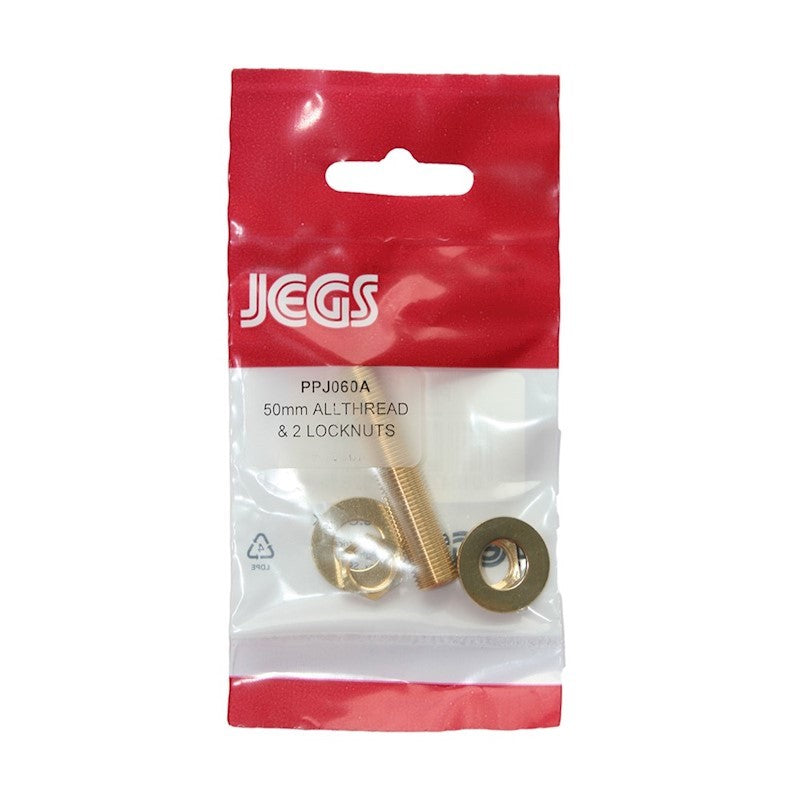 Jegs 50mm Allthread & 2 Lock Nuts