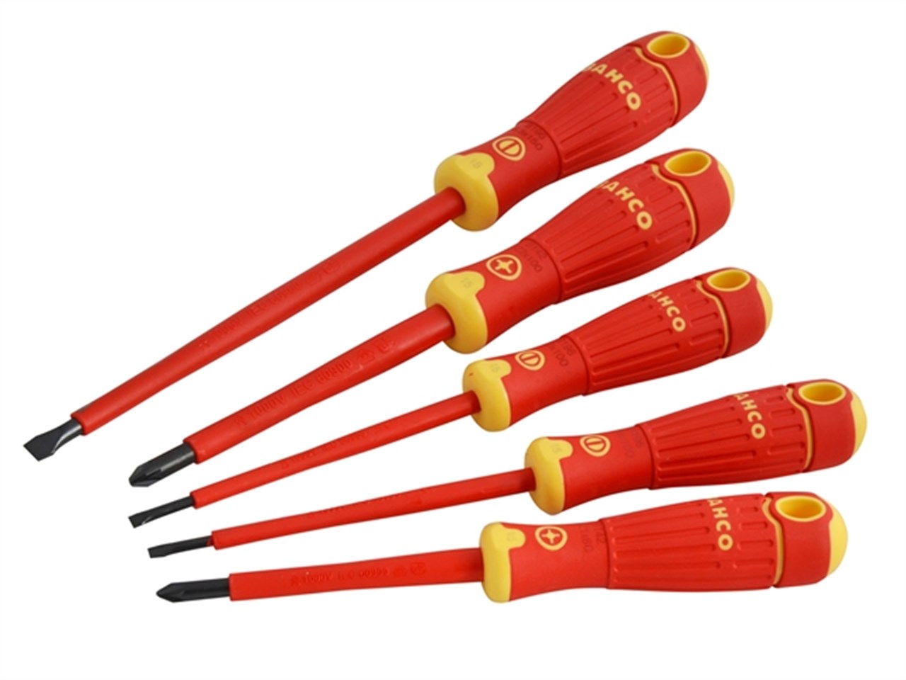 Bahco Insulated Screwdriver Set of 5 VDE Slotted Pozi