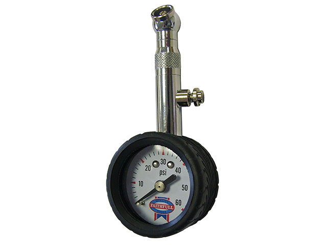 Faithfull Tyre Pressure Dial Gauge 60PSI