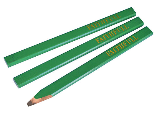 Faithfull Carpenter's Pencils Green (3)