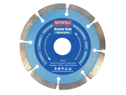 Faithfull Contract Series Diamond Blade 115mm Dia. 7mm x 22.23mm