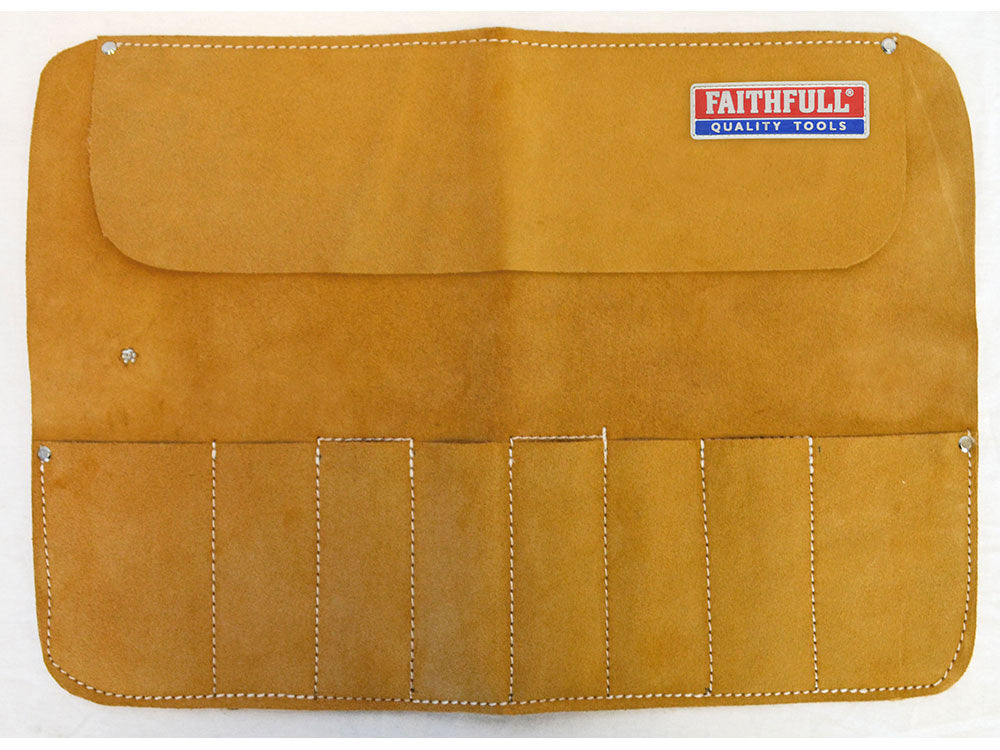 Faithfull Leather Chisel Roll - 8 Pocket