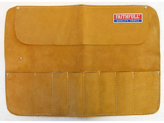 Faithfull Leather Chisel Roll - 8 Pocket