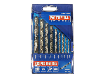 Faithfull Pro M2 HSS Drill Set (x10) 1 - 10mm