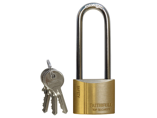 Faithfull Brass Padlock Long Shackle 40mm