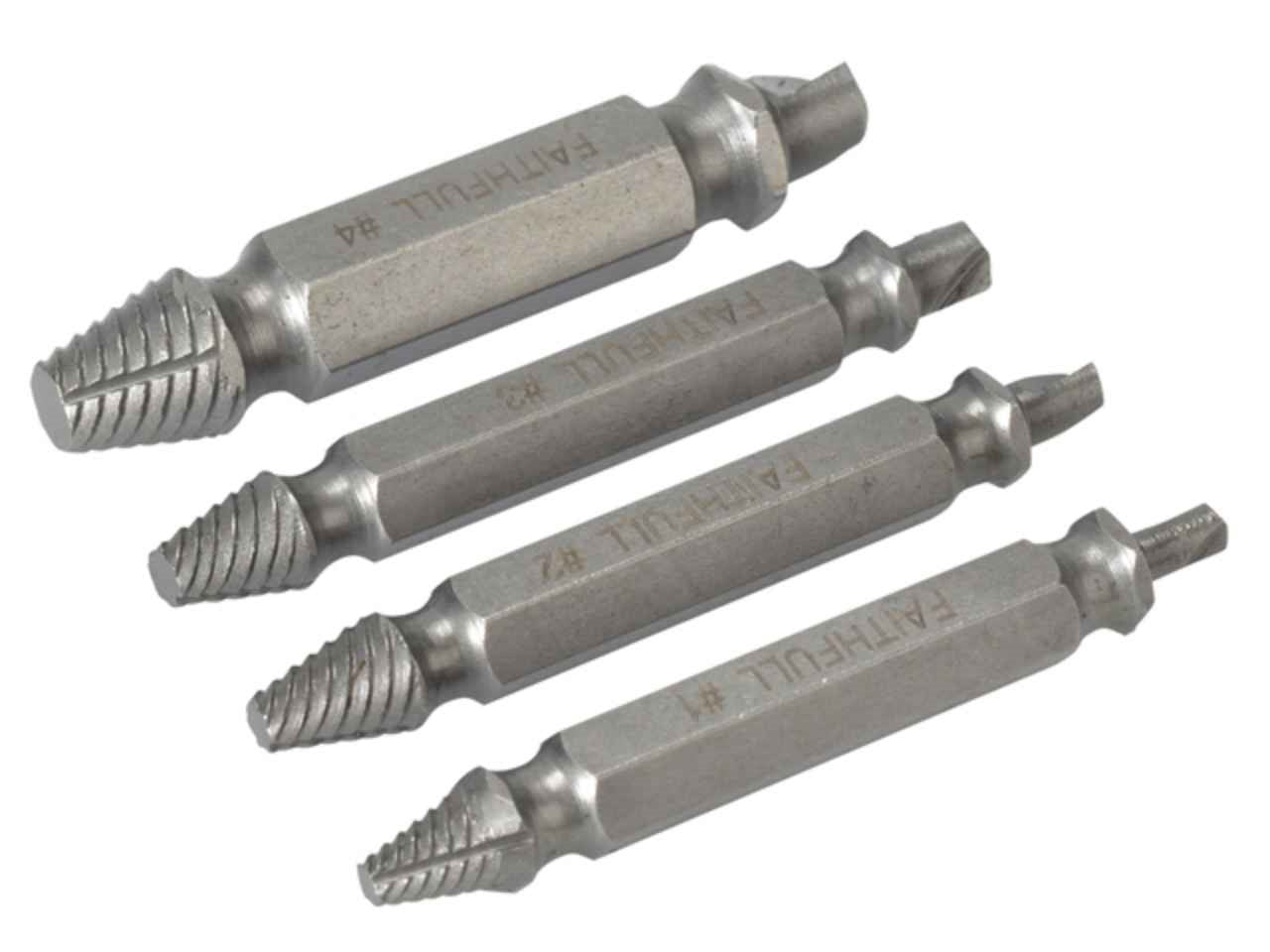 Faithfull Screw Extractor Kit 4 Piece