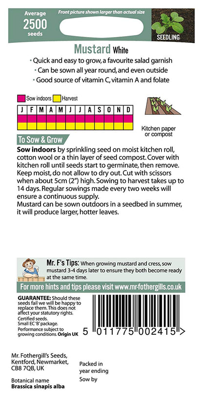 Mr.Fothergill's Mustard Sprouting Seeds - White