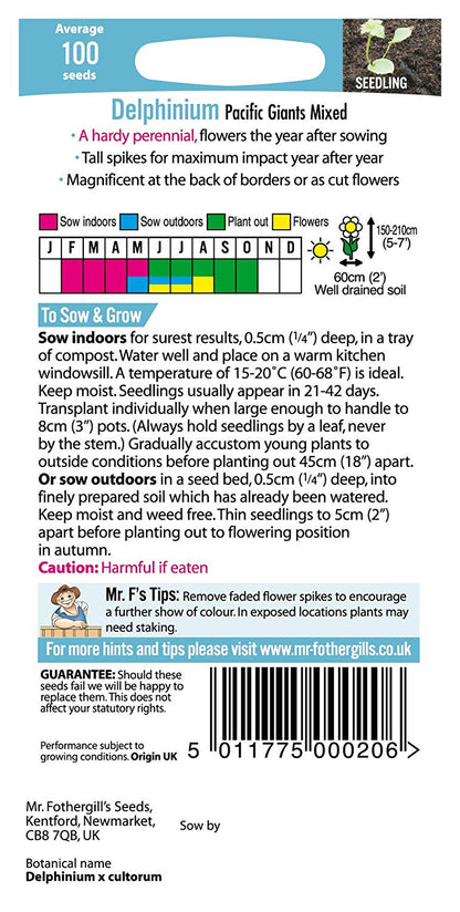 Mr.Fothergill's Delphinium Pacific Giants Mixed Flower Seeds