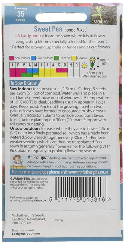 Mr.Fothergill's Sweet Pea Incense Mixed Flower Seeds