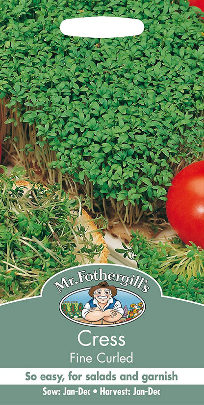 Mr.Fothergill's Cress Fine Curled Salad Leaves Seeds