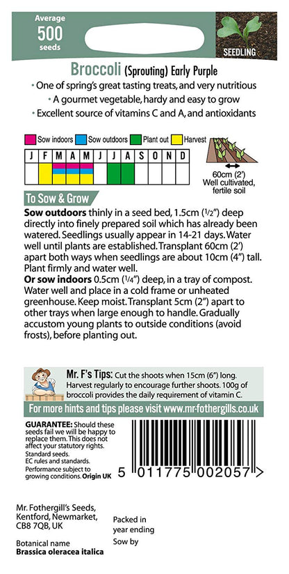 Mr.Fothergill's Broccoli Early Purple Sprouting Seeds