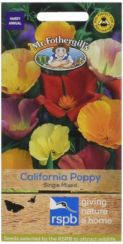 Mr.Fothergill's Californian Poppy Single Mixed Flower Seeds