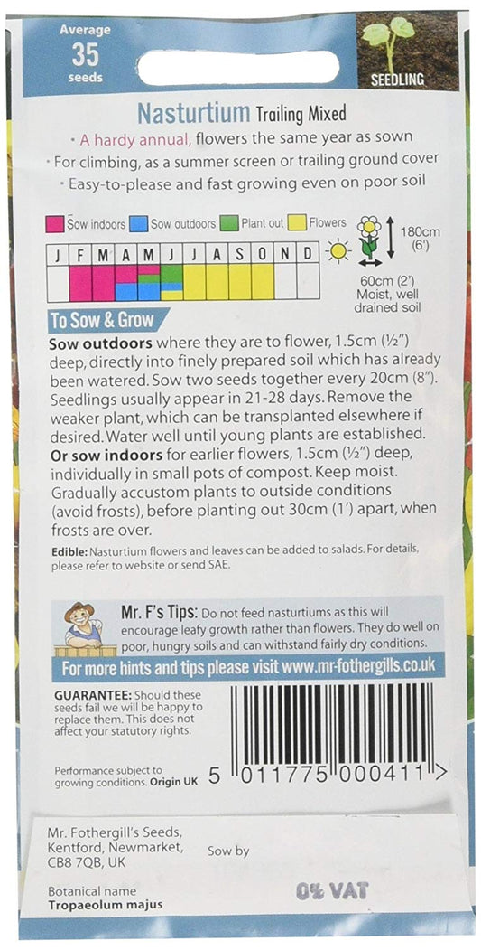 Mr.Fothergill's Nasturtium Trailing Mixed Flower Seeds