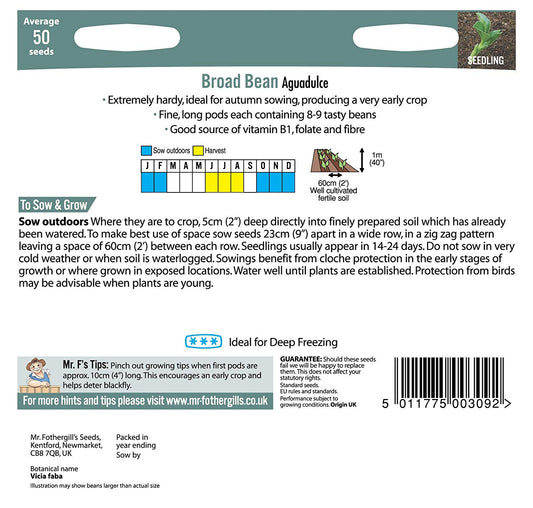 Mr.Fothergill's Broad Bean Aguadulce Seeds