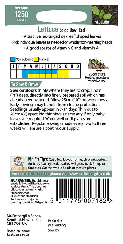 Mr.Fothergill's Lettuce Salad Bowl Red Seeds