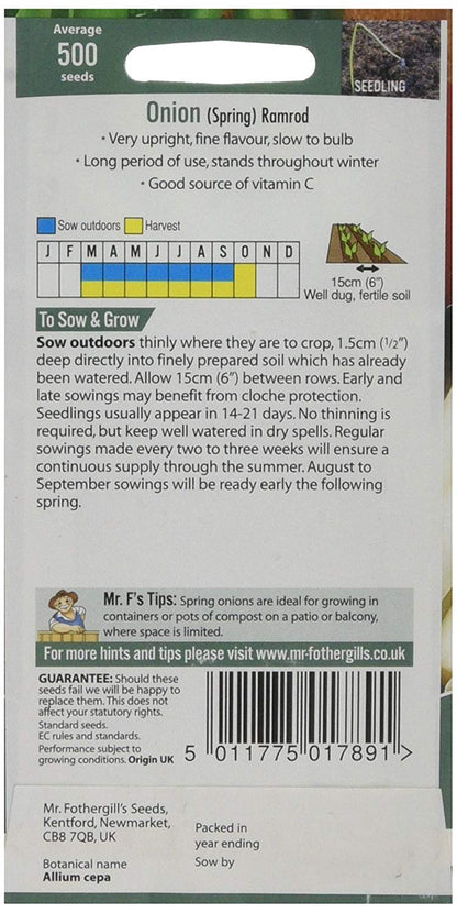 Mr.Fothergill's Spring Onion Ramrod Seeds