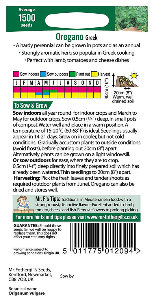 Mr.Fothergill's Oregano Greek Herb Seeds