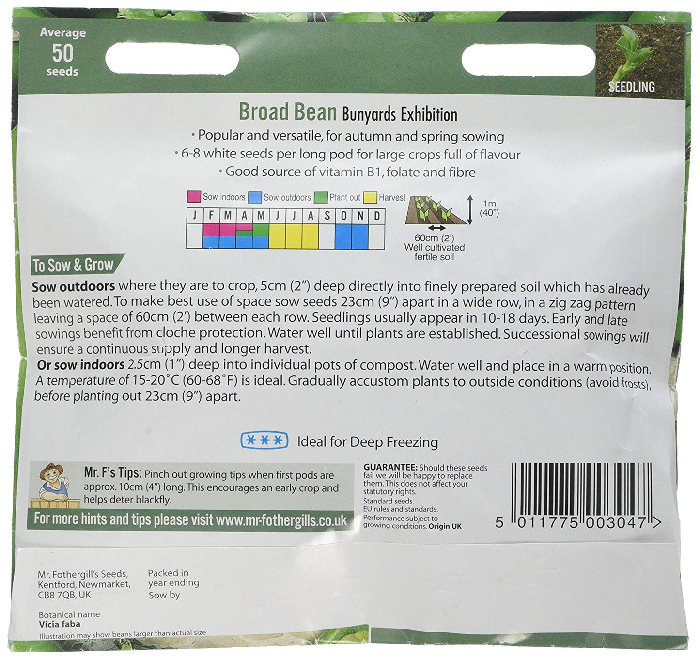 Mr.Fothergill's Broad Bean Bunyards Exhibition Seeds