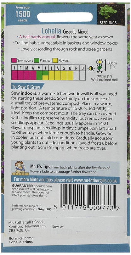 Mr.Fothergill's Lobelia Cascade Mixed Flower Seeds