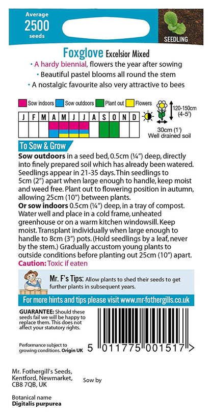 Mr.Fothergill's Foxglove Excelsior Mixed Flower Seeds