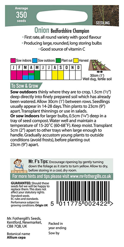 Mr.Fothergill's Onion Bedford Champion Seeds