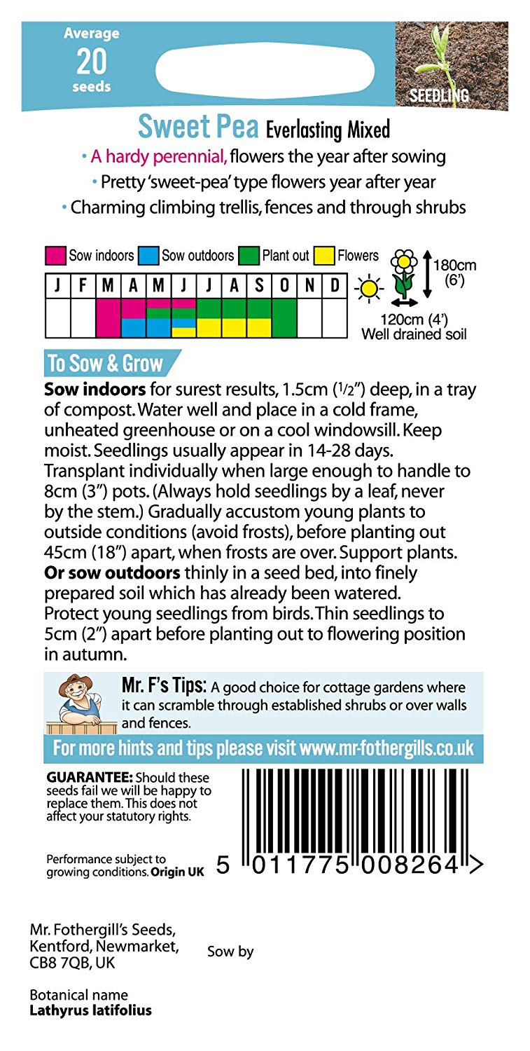 Mr.Fothergill's Sweet Pea Perennial Flower Seeds