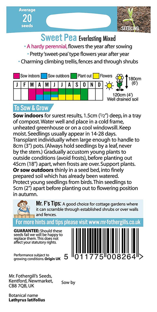 Mr.Fothergill's Sweet Pea Perennial Flower Seeds