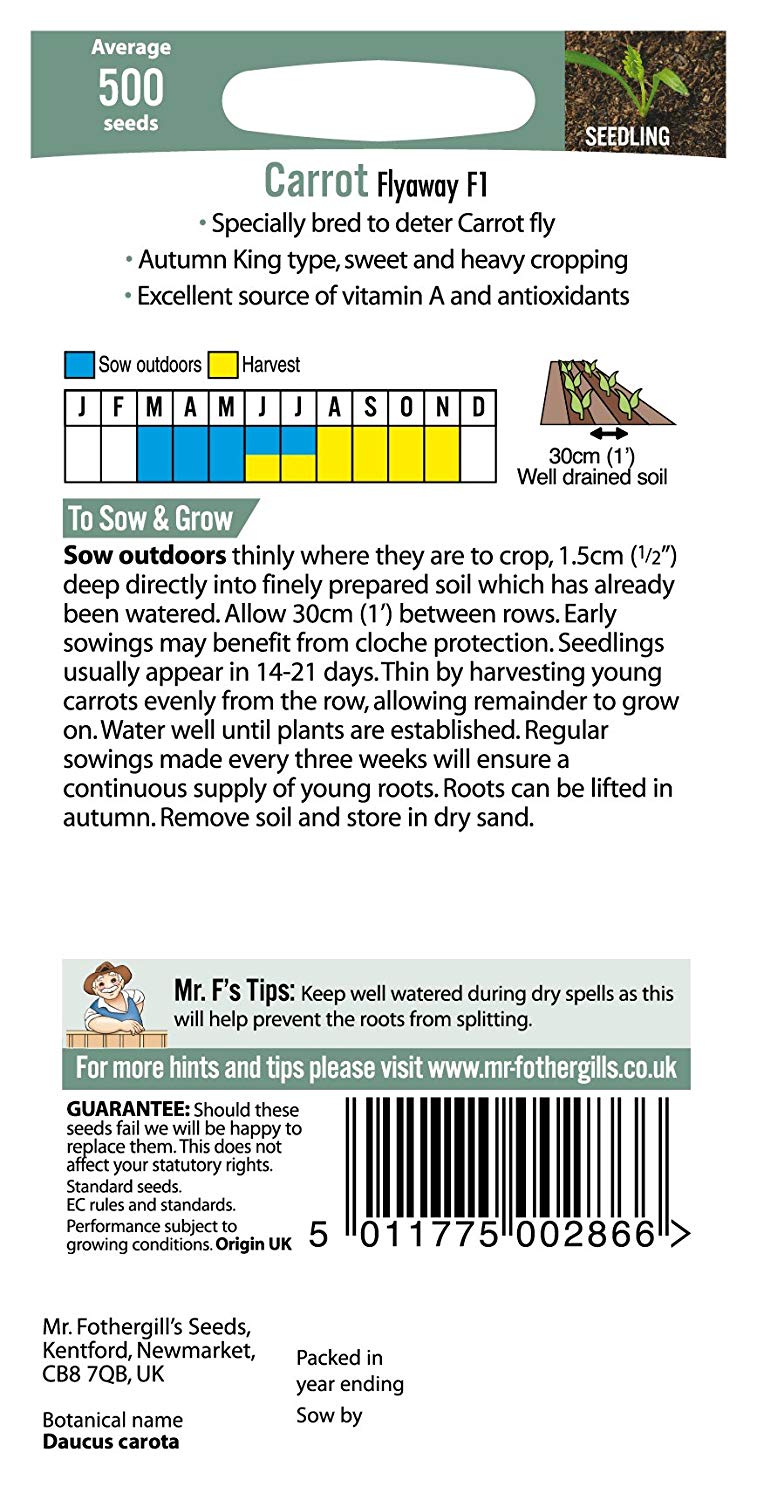 Mr.Fothergill's Carrot Flyaway F1 Seeds
