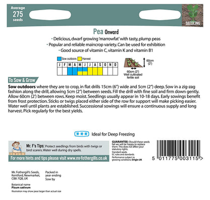 Mr.Fothergill's Pea Onward Seed