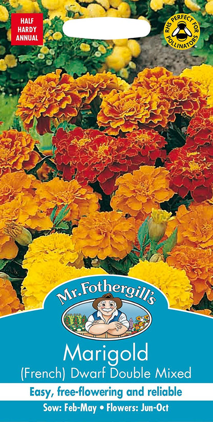 Mr.Fothergill's Marigold (French) Dwarf Double Mixed Flower Seeds