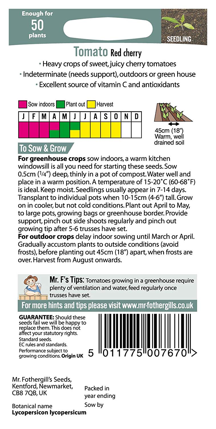 Mr.Fothergill's Tomato Red Cherry Seeds