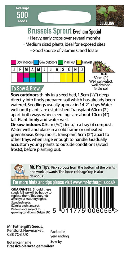 Mr.Fothergill's Brussels Sprout Evesham Special Seeds