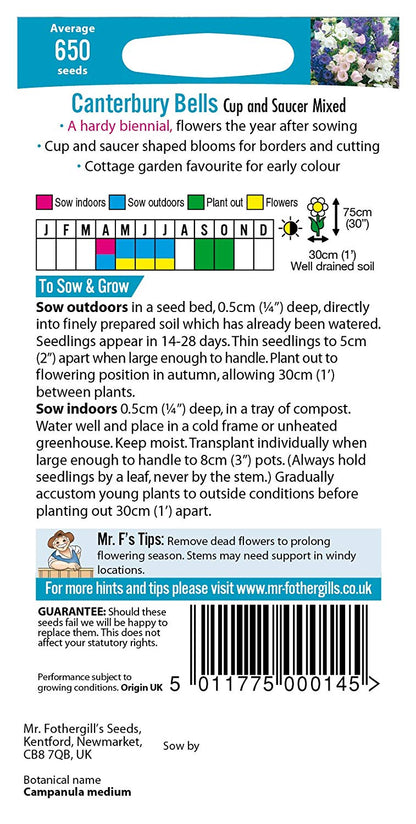 Mr.Fothergill's Canterbury Bells Mixed Flower Seeds