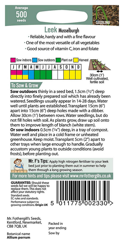Mr.Fothergill's Leek Musselburgh Seeds