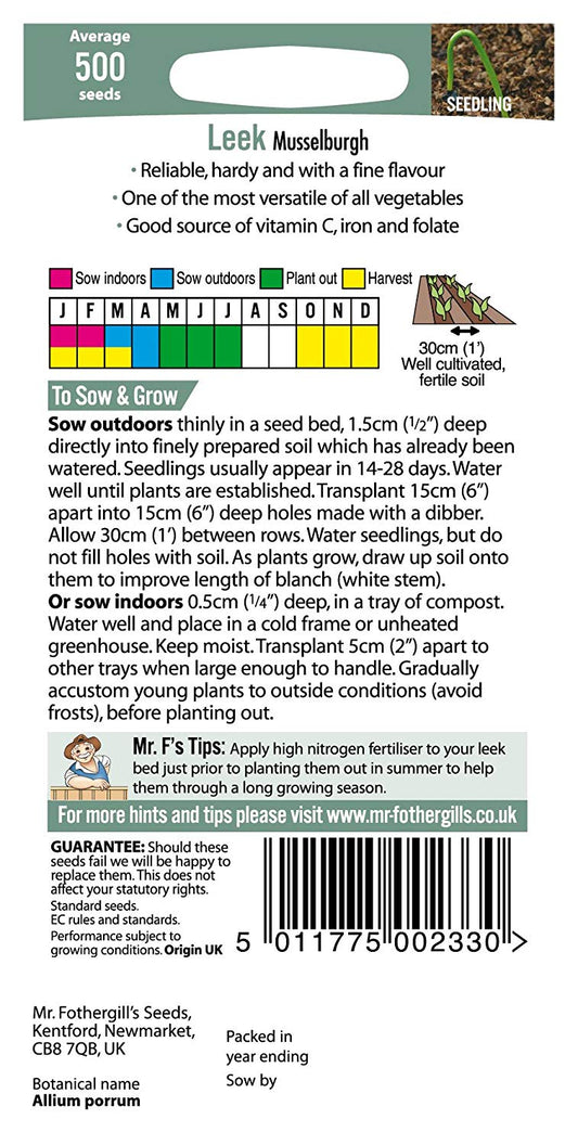 Mr.Fothergill's Leek Musselburgh Seeds