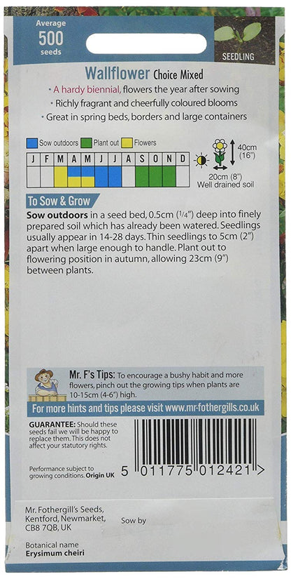 Mr.Fothergill's Wallflower Choice Mixed Flower Seeds
